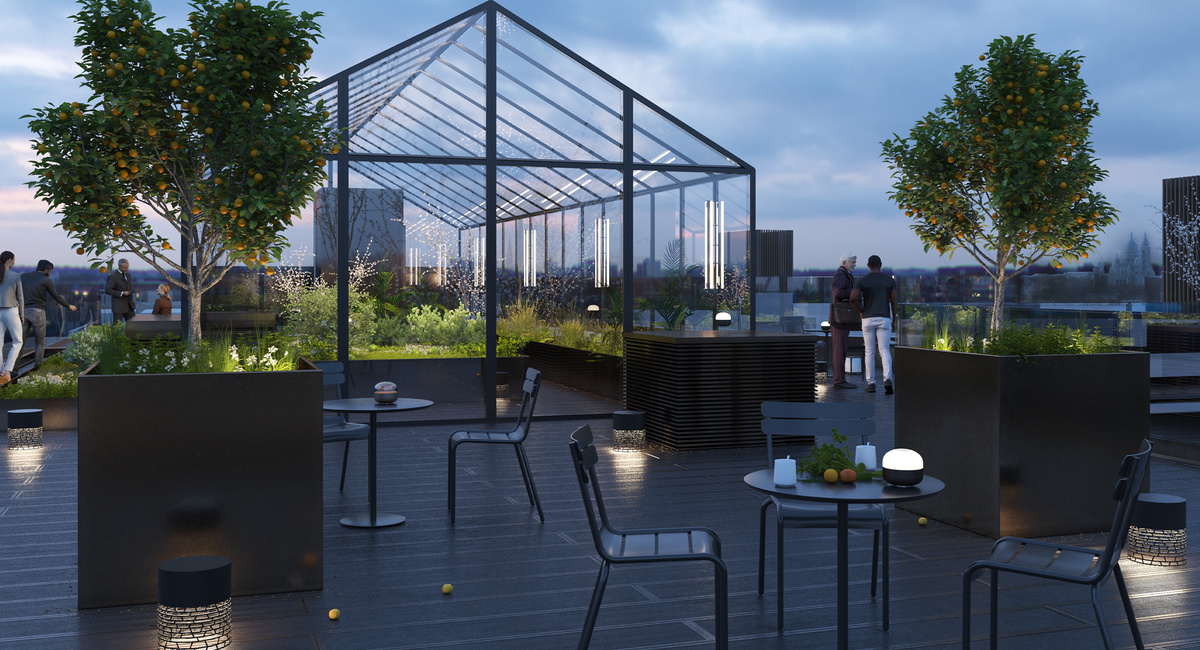 Boétie immeuble Gecina terrasse