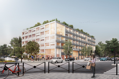 Porte Brancion immeuble Gecina façade Porte Brancion immeuble Gecina façade